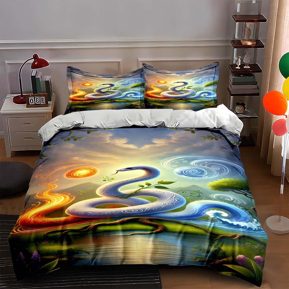 Mystical serpent design. Bedding Duvet cover sets Duvet covers Pillowcases gifts (1 * Duvet Cover 2 * Pillowcases, without duvet insert) 135x200cm
Mystical serpent design. Bedding Duvet cover sets Duvet covers Pillowcases gifts (1 * Duvet Cover 2 * Pillowcases, without duvet insert) 135x200cm