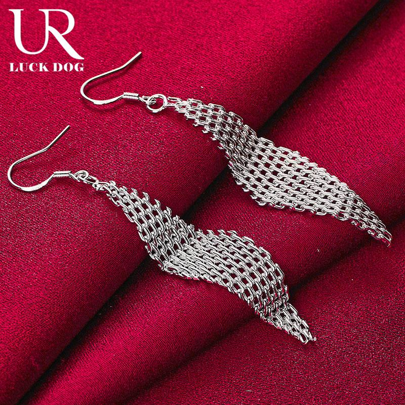 Серьги-подвески из переплетенного серебра 925 пробы, модные свадебные украшения 7.50*1.50cm
Серьги-подвески из переплетенного серебра 925 пробы, модные свадебные украшения 7.50*1.50cm