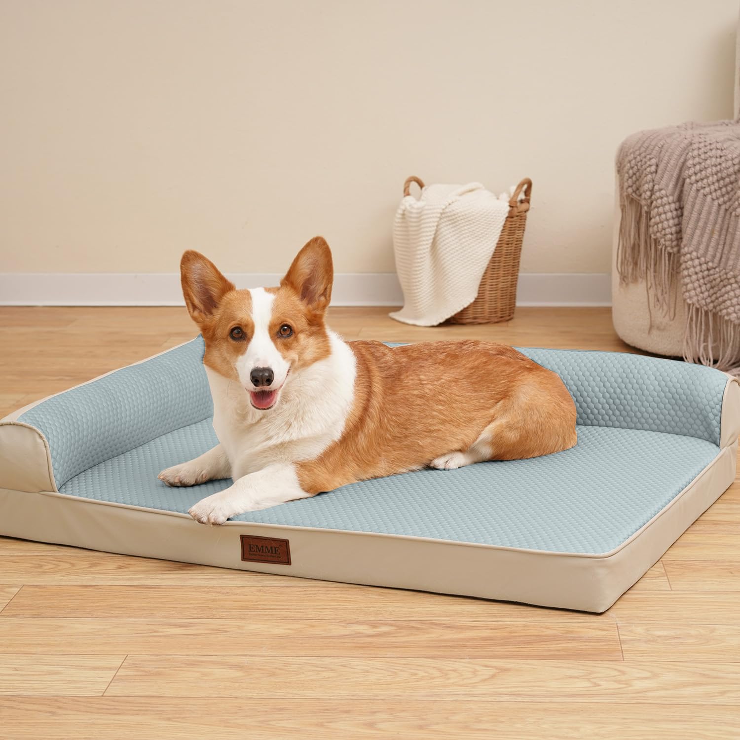 EMME крутая собака крутой питомец ценность крутой питомец подушка для питомца высокая антибактериальная и для пожилых несколько съемных для среднего и большого питомца смог размер XL L-образная кровать,