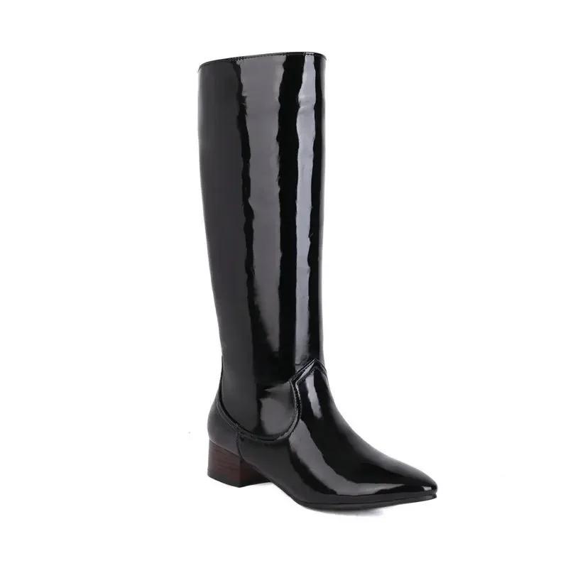 Women Over The Knee Boots Wide Calf Size 34~43Candy Colour Chunky Low Heel Pointy Toe Patent Leather Comfortable Boot Zip Shoes 43 чорний
Women Over The Knee Boots Wide Calf Size 34~43Candy Colour Chunky Low Heel Pointy Toe Patent Leather Comfortable Boot Zip Shoes 43 чорний