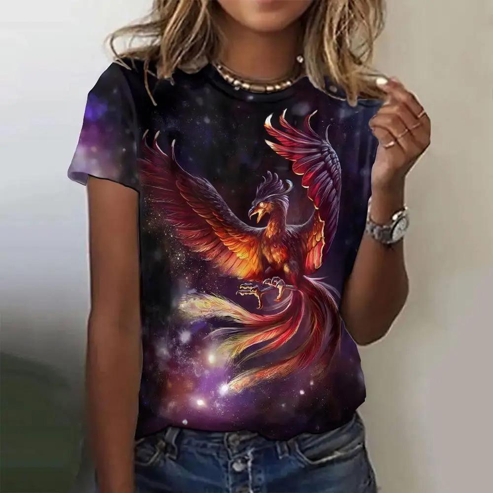 Летняя женская футболка с модным узором «Феникс», топ с короткими рукавами, свободный топ с круглым вырезом, женская футболка для вечеринок 8XL
Летняя женская футболка с модным узором «Феникс», топ с короткими рукавами, свободный топ с круглым вырезом, женская футболка для вечеринок 8XL