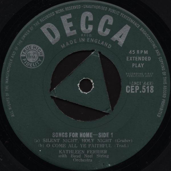 7inch Record KATHLEEN FERRIER Songs For Home CEP518 Decca 1963 UK Classical Used
7inch Record KATHLEEN FERRIER Songs For Home CEP518 Decca 1963 UK Classical Used