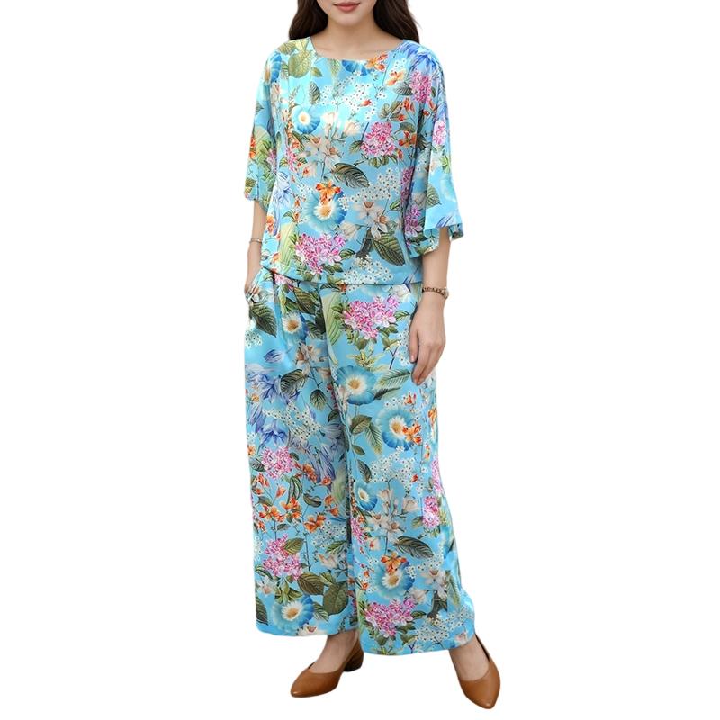 ZANZEA Женская блузка с рукавом 3/4 и брюки, повседневный костюм-двойка с цветочным принтом 5XL
ZANZEA Женская блузка с рукавом 3/4 и брюки, повседневный костюм-двойка с цветочным принтом 5XL