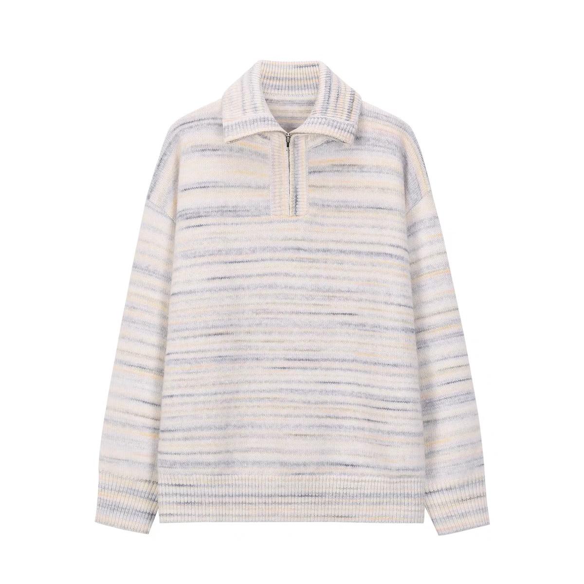 Свитер с длинными рукавами в контрастную полоску
Свитер с длинными рукавами в контрастную полоску