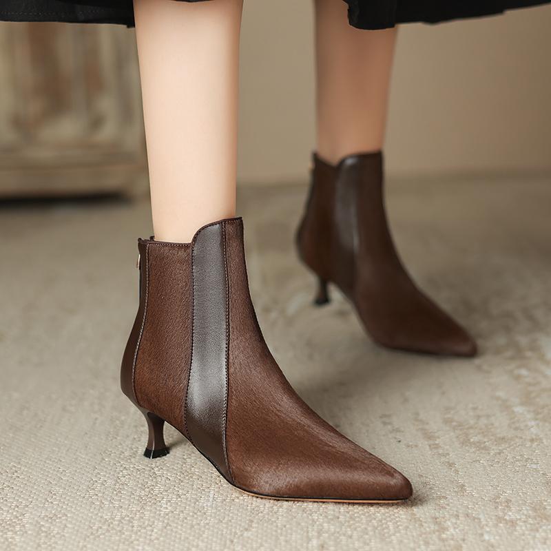Fashion 2024 New Horsehair Ankle Boots High Heels Women Boots Thin Heel Short Boots Genuine Leather Winter Leather Shoes Modern Boots 34
Fashion 2024 New Horsehair Ankle Boots High Heels Women Boots Thin Heel Short Boots Genuine Leather Winter Leather Shoes Modern Boots 34