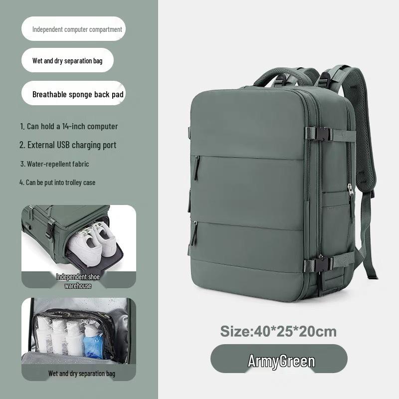 Многофункциональный рюкзак для мам для трансграничных путешествий: Разделение сухого/мокрого, Большая вместимость, Идеально для деловых поездок и школы
Многофункциональный рюкзак для мам для трансграничных путешествий: Разделение сухого/мокрого, Большая вместимость, Идеально для деловых поездок и школы