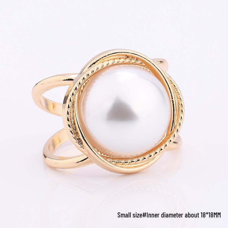 Трехмерная пряжка для шарфа из шелка в корейском стиле с бриллиантами и жемчугом – многофункциональный аксессуар для шали с тремя кольцами