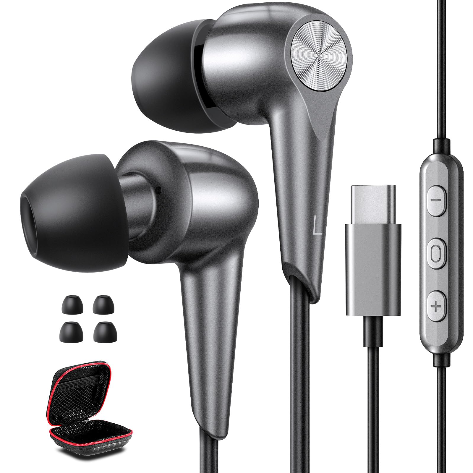 Wired Type-C Earphones with Mic, In-Ear Type, Clear Calls, Volume Control, Compatible with iPhone 1615ProPro MaxiPad ProXiaomi RedmiGoogle Pixel
Wired Type-C Earphones with Mic, In-Ear Type, Clear Calls, Volume Control, Compatible with iPhone 1615ProPro MaxiPad ProXiaomi RedmiGoogle Pixel