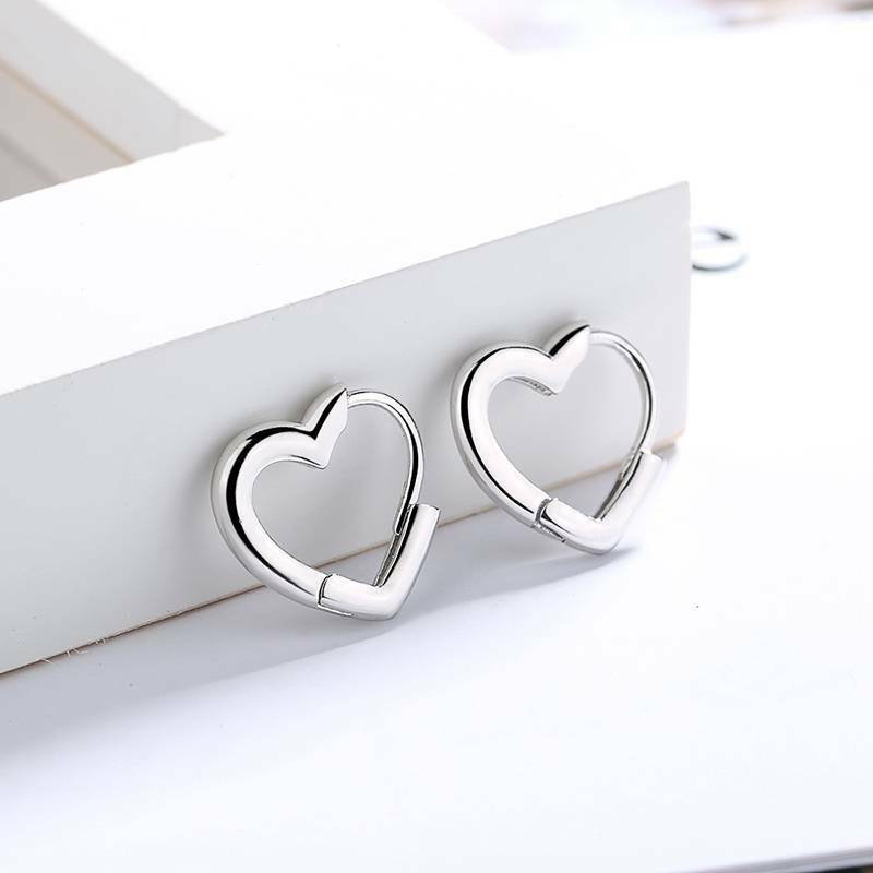 Корейские модные серебряные серьги цвета любви в форме сердца, обручи для женщин, ювелирные изделия