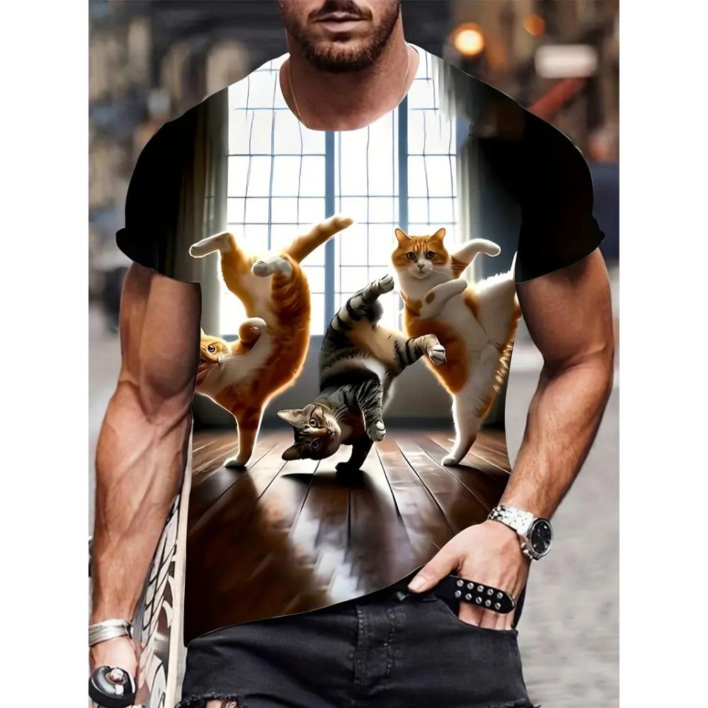 Мужская повседневная футболка с 3D принтом крутого кота, уличная спортивная футболка с коротким рукавом и круглым вырезом, свободная футболка для улицы L
Мужская повседневная футболка с 3D принтом крутого кота, уличная спортивная футболка с коротким рукавом и круглым вырезом, свободная футболка для улицы L