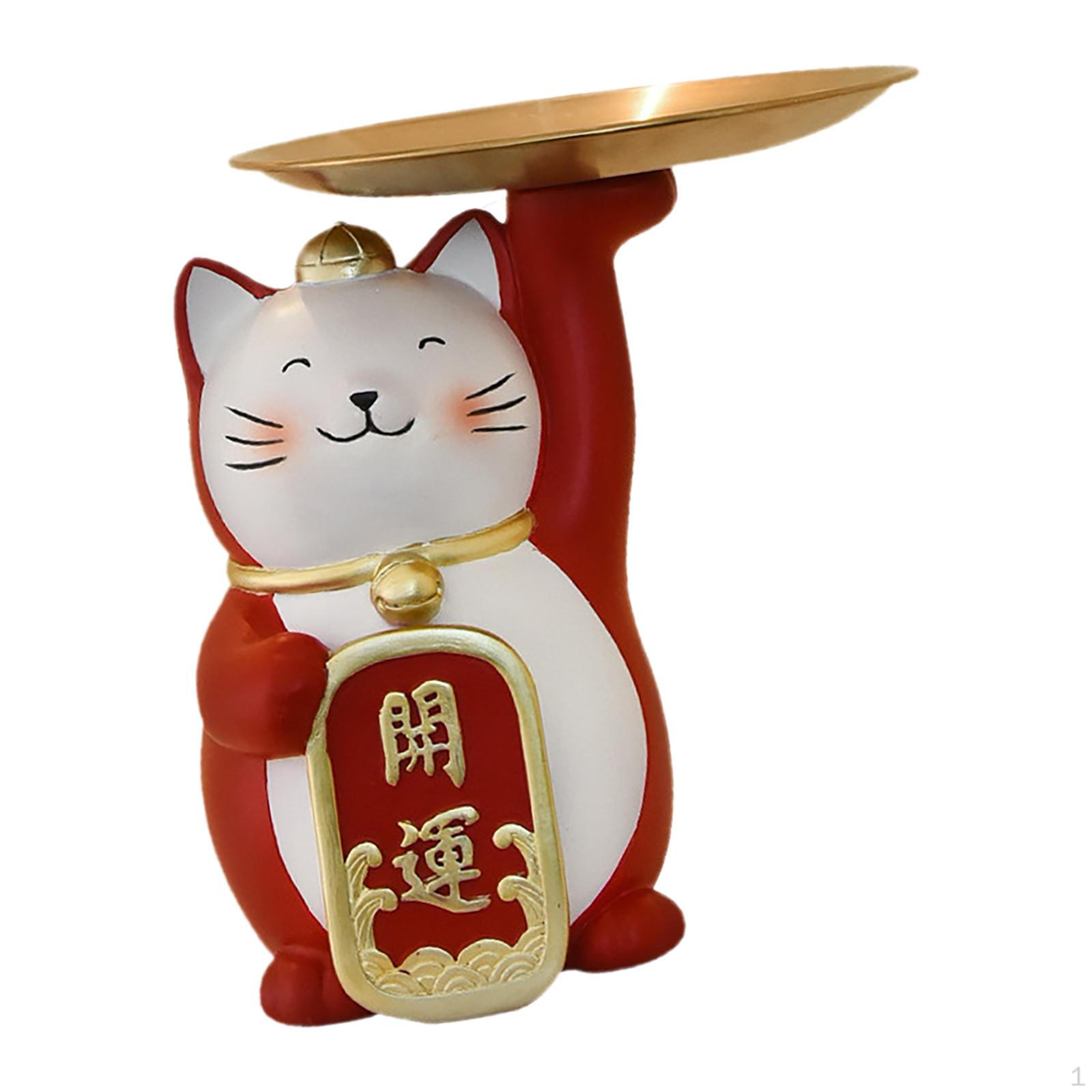 Cat Statue with Tray, Collectable Desktop Art Figurine Interior Ornament Animal Sculpture for
Cat Statue with Tray, Collectable Desktop Art Figurine Interior Ornament Animal Sculpture for
