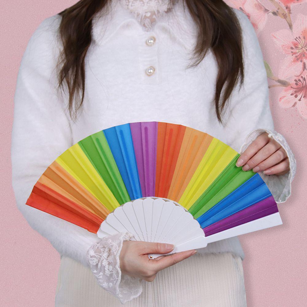 Fan Crafts Dance Hand Fan Handle Hand Fan Rainbow Folding Dance Photo Prop Tool Rainbow Folding Fan vertical stripes
Fan Crafts Dance Hand Fan Handle Hand Fan Rainbow Folding Dance Photo Prop Tool Rainbow Folding Fan vertical stripes