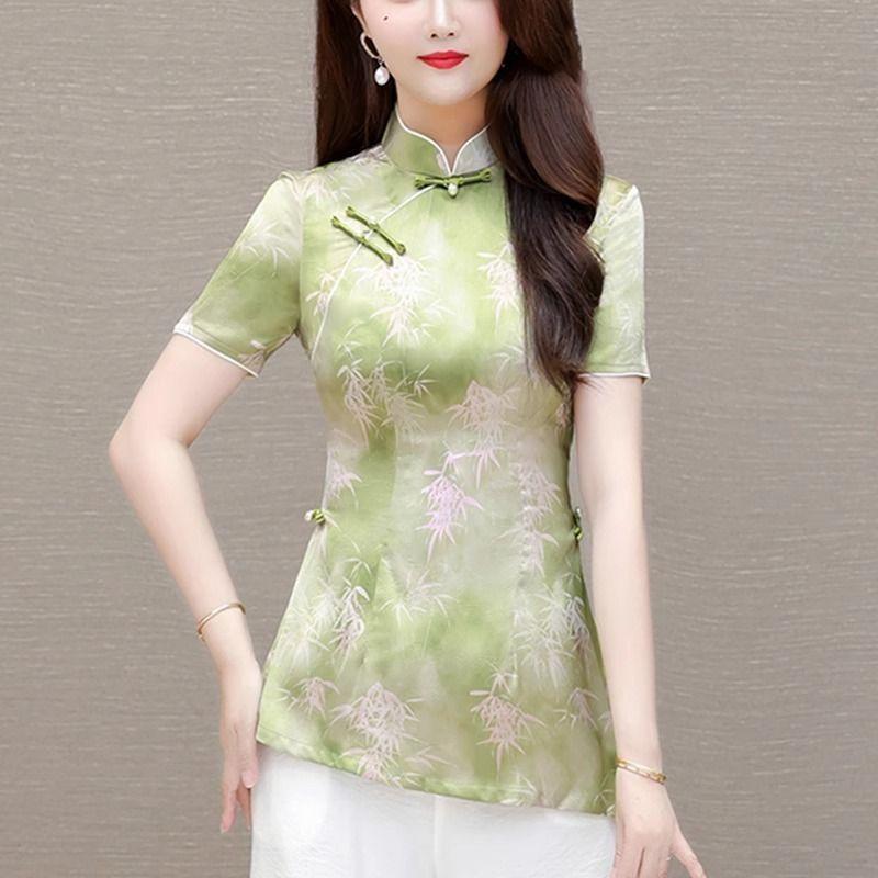 Рубашка улучшенный темперамент ципао топ женский летний короткий рукав ретро воротник-стойка застежка на пуговицах 3XL (138-75kg recommended)
Рубашка улучшенный темперамент ципао топ женский летний короткий рукав ретро воротник-стойка застежка на пуговицах 3XL (138-75kg recommended)