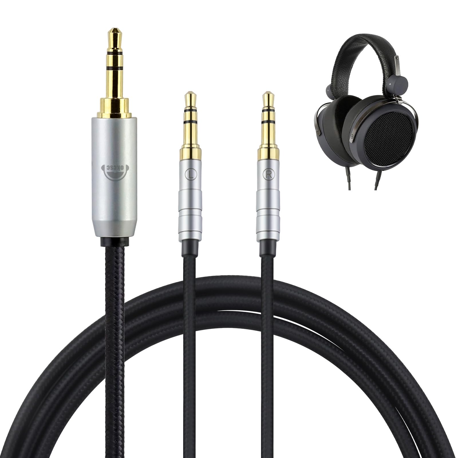 okcsc Кабель для навушників Перекабель для Для SONY Для Hifiman Сумісний з HE1000 OFC Довжина стерео штекер x2 TC3.5 Навушники/Навушники HE4XX, HE-350,
okcsc Кабель для навушників Перекабель для Для SONY Для Hifiman Сумісний з HE1000 OFC Довжина стерео штекер x2 TC3.5 Навушники/Навушники HE4XX, HE-350,