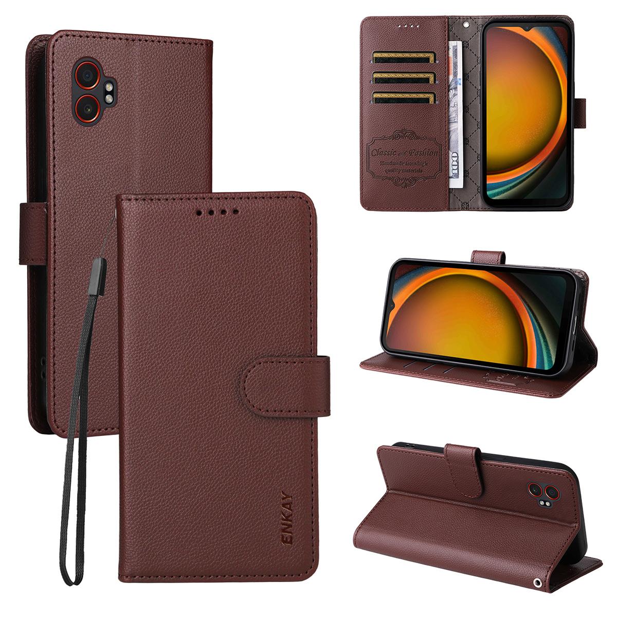 For Samsung Galaxy Xcover6 Pro 5G/Galaxy XCover7 Pro Wallet Case with Strap RFID Blocking Leather Stand Phone Cover Brown
For Samsung Galaxy Xcover6 Pro 5G/Galaxy XCover7 Pro Wallet Case with Strap RFID Blocking Leather Stand Phone Cover Brown