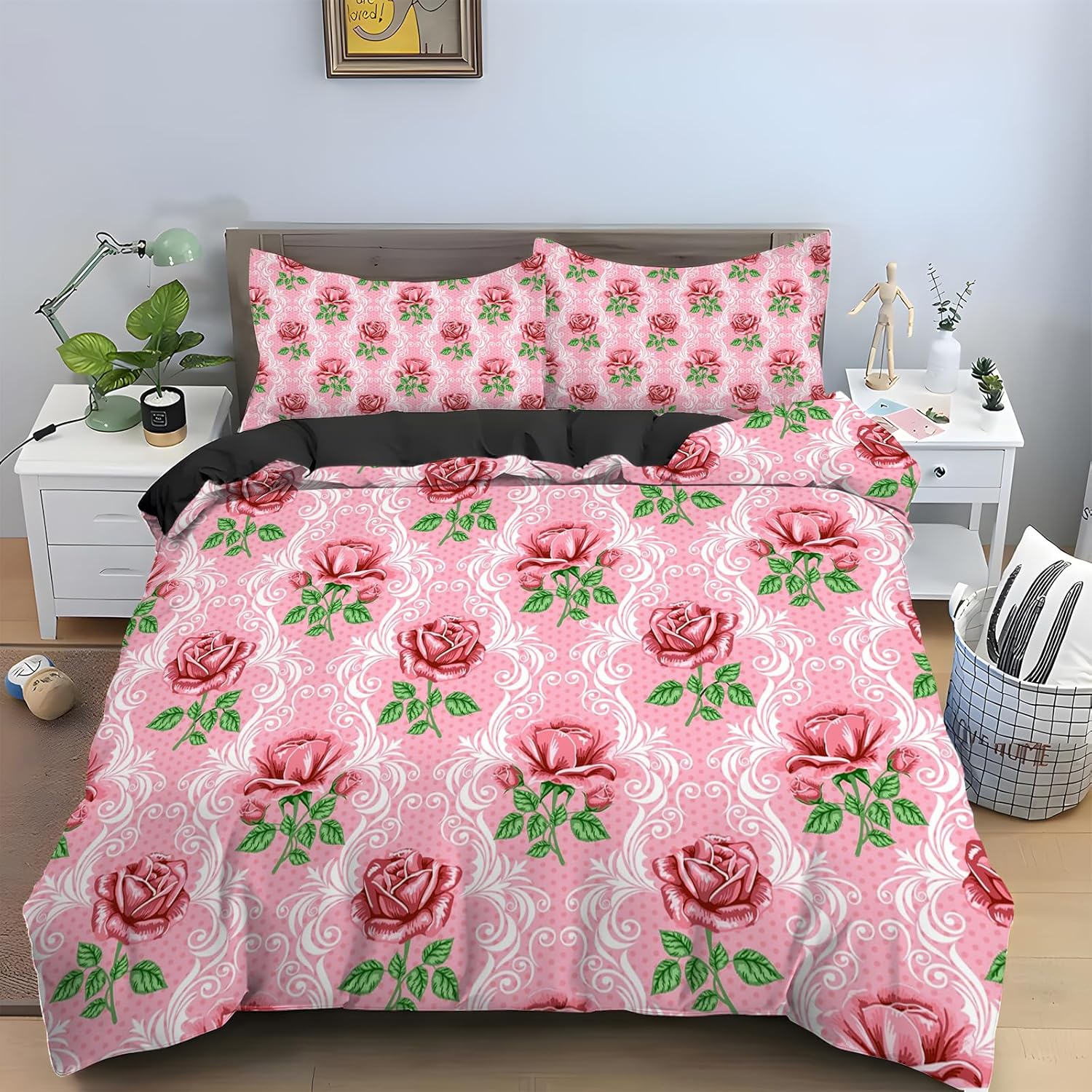 Rose Soft Duvet Cover Quen,Romantic Red Floral Beding Set,Botanical Flower Warm Comforter Cover, Farmhouse Valentine Blosom Comfortable Quilt Cover 135*200cm Eu-Single
Rose Soft Duvet Cover Quen,Romantic Red Floral Beding Set,Botanical Flower Warm Comforter Cover, Farmhouse Valentine Blosom Comfortable Quilt Cover 135*200cm Eu-Single
