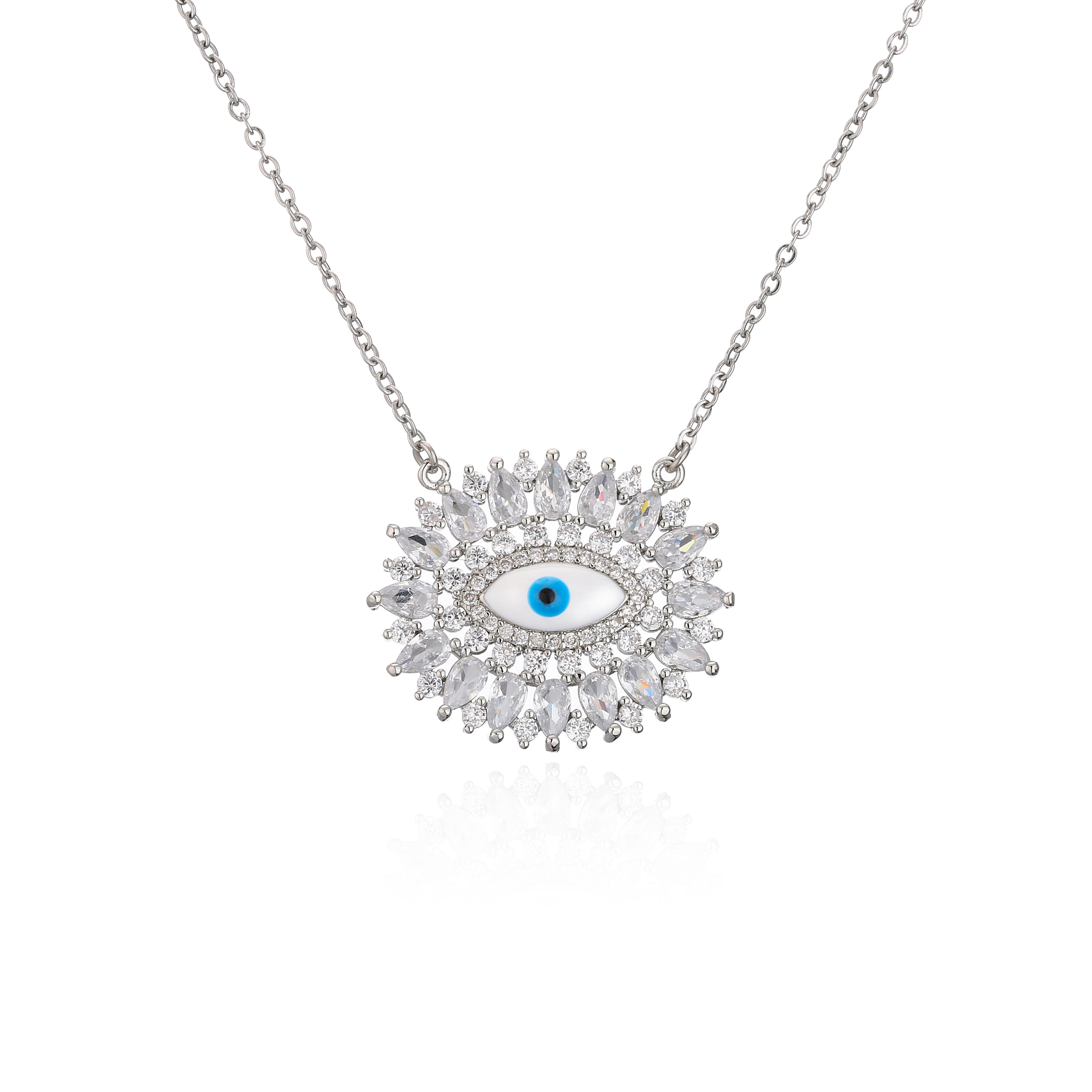 HECHENG,Stainless Steel Evil Eye Blue Rhinestone Pendant Necklace European And American Fashion Vintage Gothic Zircon Female мідний
HECHENG,Stainless Steel Evil Eye Blue Rhinestone Pendant Necklace European And American Fashion Vintage Gothic Zircon Female мідний