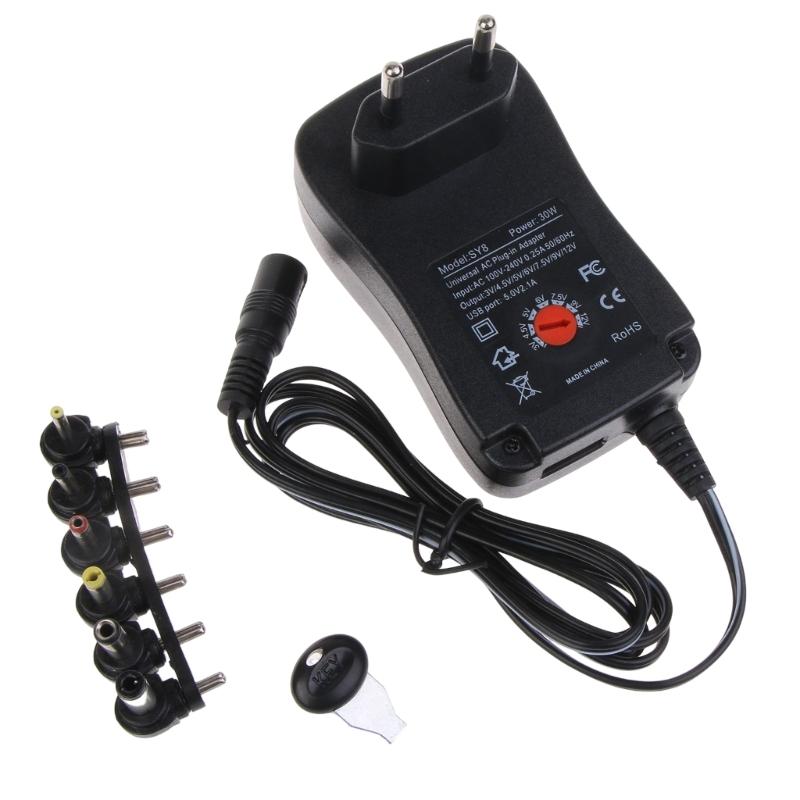 3-12V 2A Adjustable Power Adapter, 30W Universal Switching Power Supply 100-240V AC-to DC3-12V with 6 DC Tips USB Output
3-12V 2A Adjustable Power Adapter, 30W Universal Switching Power Supply 100-240V AC-to DC3-12V with 6 DC Tips USB Output