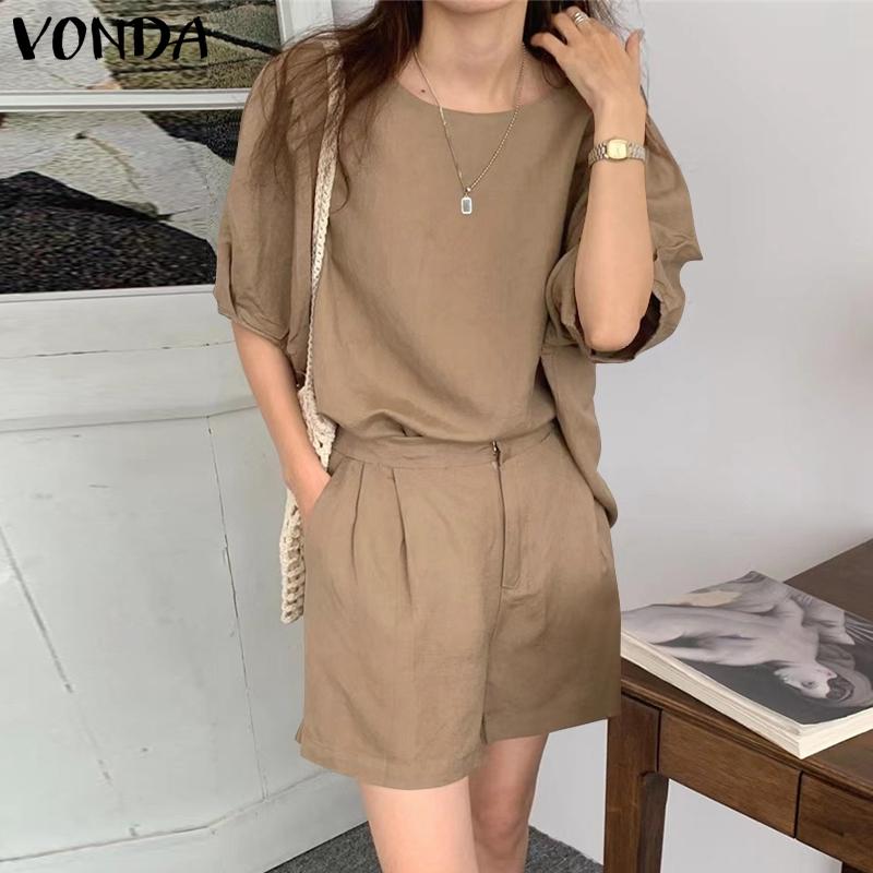 VONDA Лето Женщины 2PCS Комплекты Половина Пуф рукав Экипаж Шея Топы и эластичная талия Шорты
VONDA Лето Женщины 2PCS Комплекты Половина Пуф рукав Экипаж Шея Топы и эластичная талия Шорты
