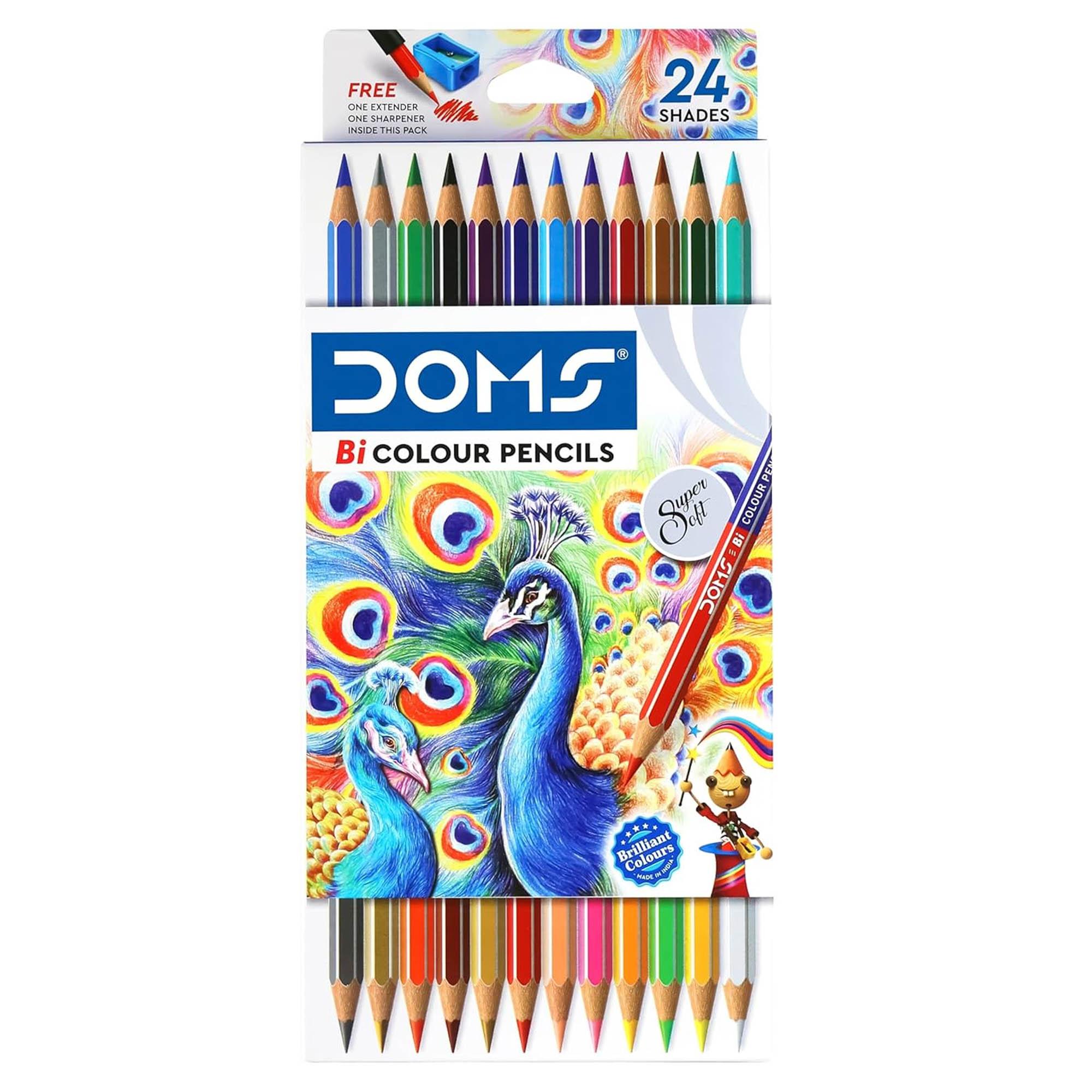 Doms Bi Colours 24 Shades Colour Pencils 12 Nos for Drawing Sketching School Art Bright Smooth Soft Lead Multicolor
Doms Bi Colours 24 Shades Colour Pencils 12 Nos for Drawing Sketching School Art Bright Smooth Soft Lead Multicolor