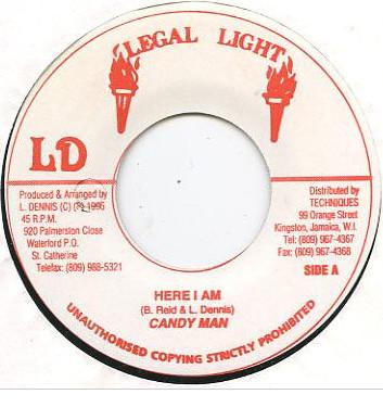 7inch Record CANDY MAN - Here I Am NONE Legal Light 1996 Jamaica Reggae, Ska & Dub Used
7inch Record CANDY MAN - Here I Am NONE Legal Light 1996 Jamaica Reggae, Ska & Dub Used