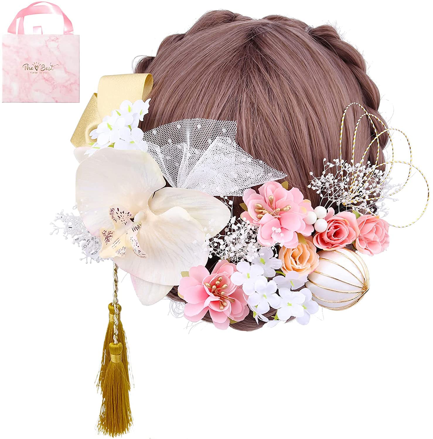Hair Ornament Set (18 Pieces) for Coming-of-Age Ceremony, Kimono, Traditional Japanese Clothing, High-Quality Artificial Flowers, Gift Box Included,
Hair Ornament Set (18 Pieces) for Coming-of-Age Ceremony, Kimono, Traditional Japanese Clothing, High-Quality Artificial Flowers, Gift Box Included,
