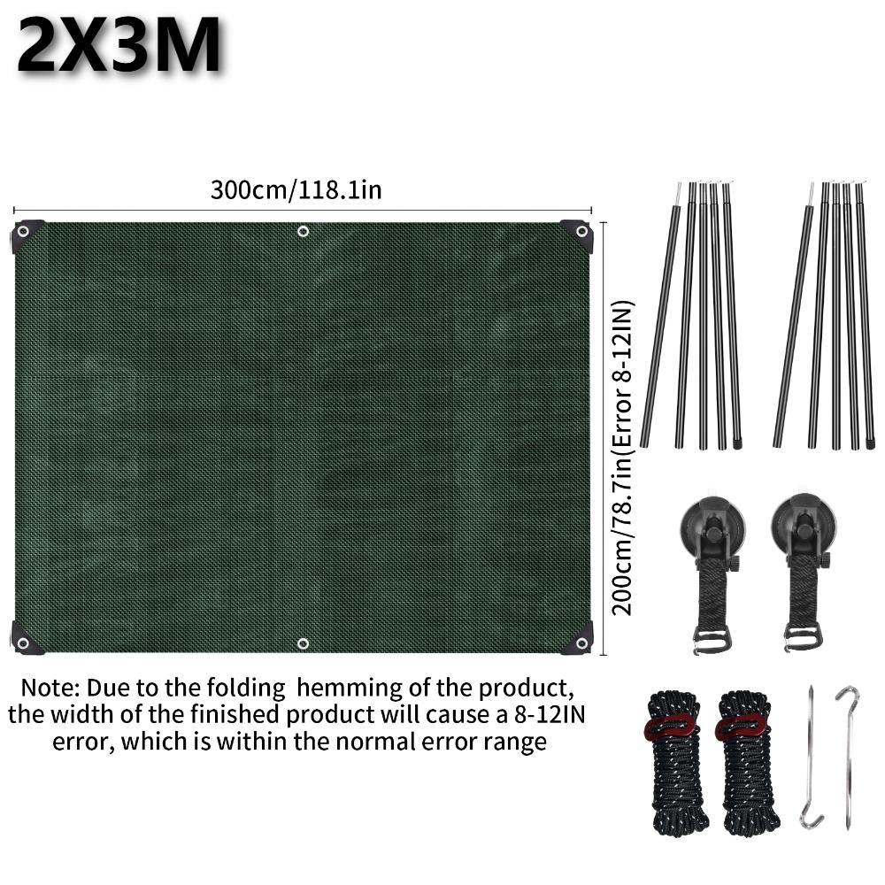 PE Car Awning Canopy with Pole Kits Anti-UV Waterproof for Car SUV Universal Tent Awning Shade Sun Shelter Rooftop Camping Tarps
PE Car Awning Canopy with Pole Kits Anti-UV Waterproof for Car SUV Universal Tent Awning Shade Sun Shelter Rooftop Camping Tarps