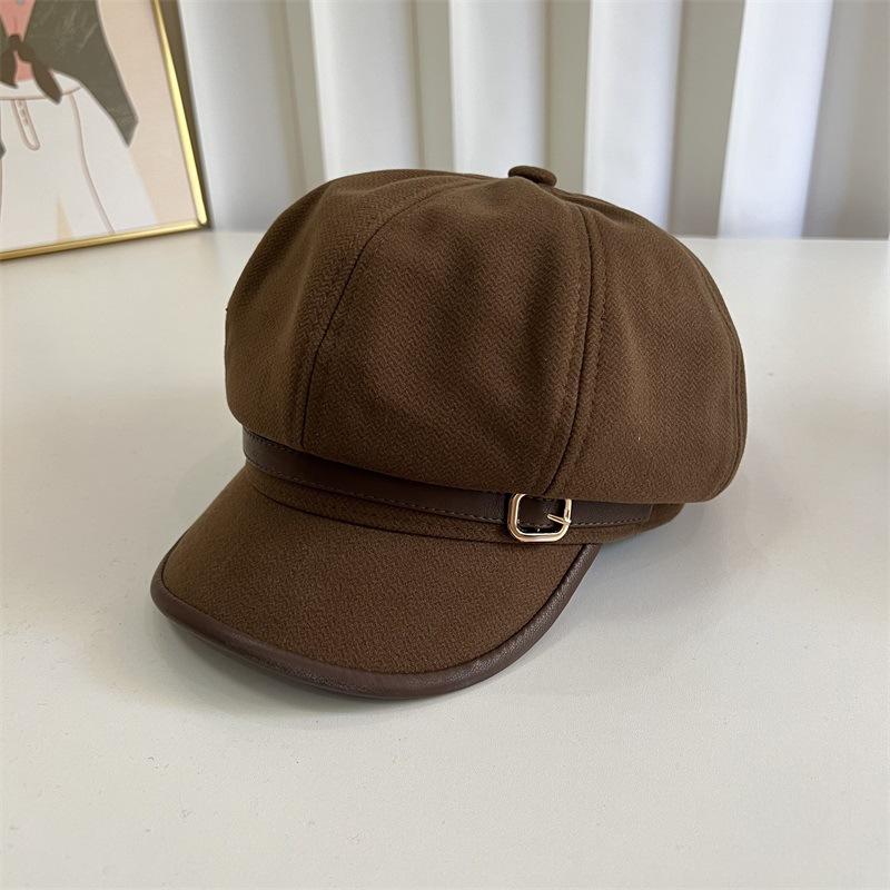 Британская ретро однотонная восьмиугольная шляпа женская весенне-осенняя шляпа художника модная повседневная литературная универсальная шляпа газетчика M(56-58cm) темно-коричневого
Британская ретро однотонная восьмиугольная шляпа женская весенне-осенняя шляпа художника модная повседневная литературная универсальная шляпа газетчика M(56-58cm) темно-коричневого