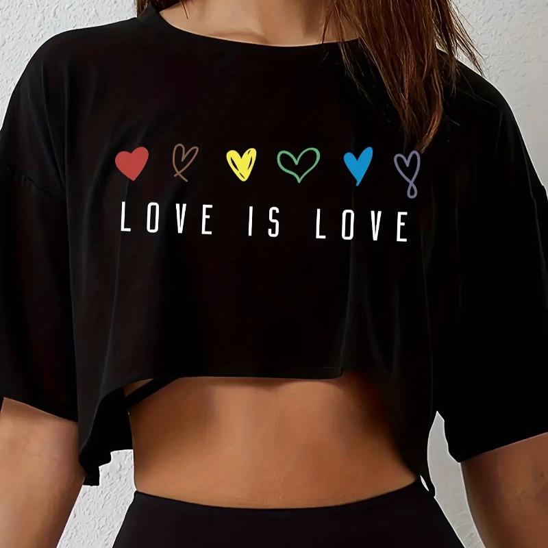 Женская футболка-кроп-топ Vibrant Pride - короткая, повседневная, свободная, дышащая, средней эластичности, из полиэстера, с цветным сердечком 2XL чёрный
Женская футболка-кроп-топ Vibrant Pride - короткая, повседневная, свободная, дышащая, средней эластичности, из полиэстера, с цветным сердечком 2XL чёрный