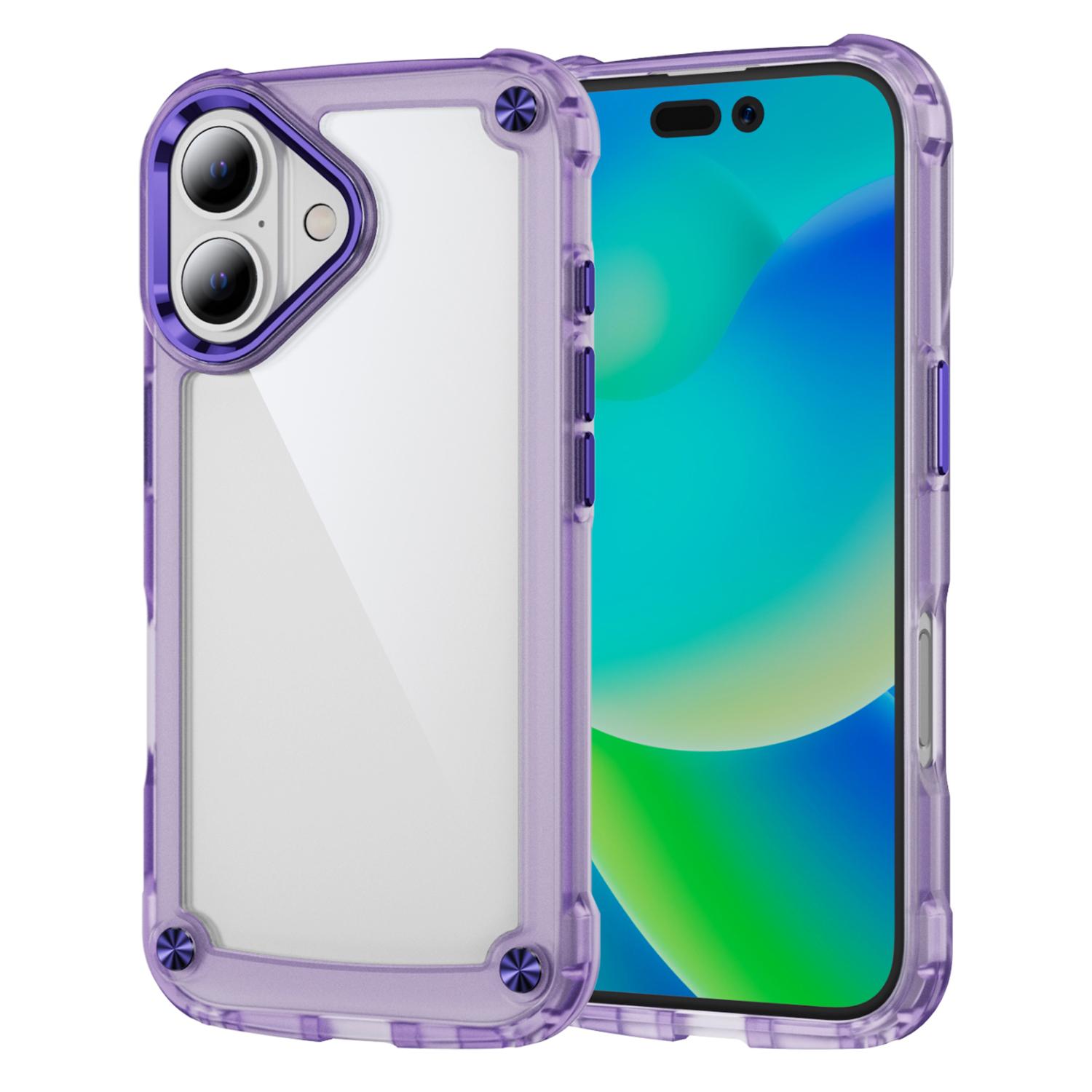 For iPhone 16 Plus Case Anti-Drop TPU Frame Clear PC Back Cover Transparent Purple
For iPhone 16 Plus Case Anti-Drop TPU Frame Clear PC Back Cover Transparent Purple