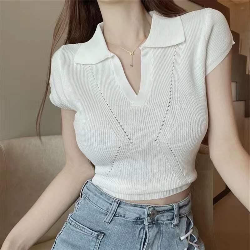 Сексуальный белый свитер поло с короткими рукавами футболка женская Instagram Trend Network красный тонкий короткий облегающий топ с V-образным вырезом летний One size
Сексуальный белый свитер поло с короткими рукавами футболка женская Instagram Trend Network красный тонкий короткий облегающий топ с V-образным вырезом летний One size