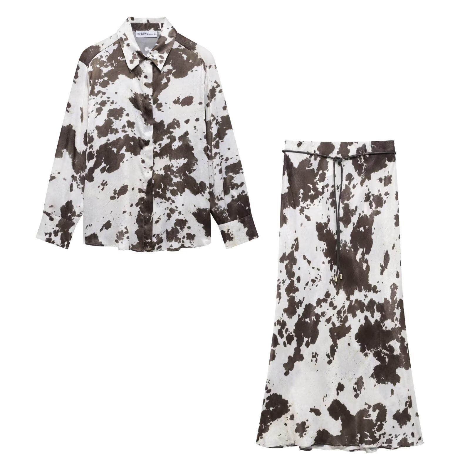 Animal Print Women s Loose Shirt and Belted Skirt Set - Spring 2025, European & American Style, Silk Texture Medium
Animal Print Women s Loose Shirt and Belted Skirt Set - Spring 2025, European & American Style, Silk Texture Medium