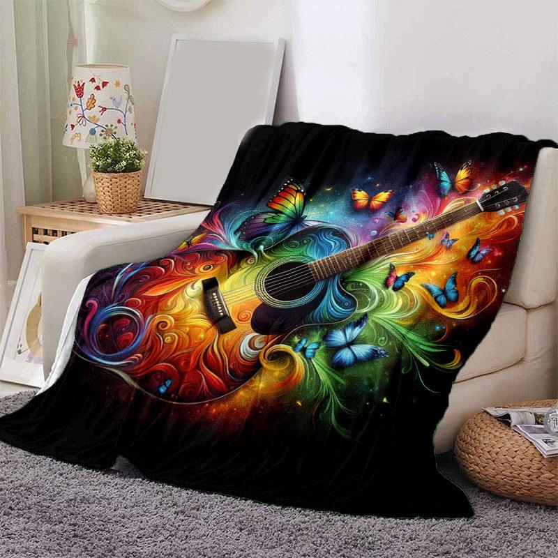 1pc Guitar Butterfly Printing Lightweight Flannel Blanket, Comfortable and Warm Blanket, for Camping Sofa Bed and Couch Office, in All Seasons 130cmx150cm
1pc Guitar Butterfly Printing Lightweight Flannel Blanket, Comfortable and Warm Blanket, for Camping Sofa Bed and Couch Office, in All Seasons 130cmx150cm