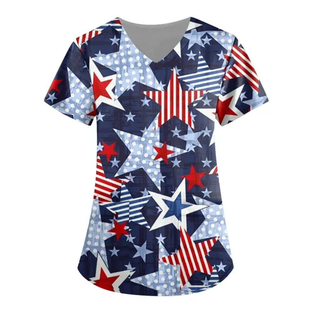 Women s T-shirt V-neck Nurse Uniform Star Print Casual Comfortable Short Sleeved Women s T-shirts S
Women s T-shirt V-neck Nurse Uniform Star Print Casual Comfortable Short Sleeved Women s T-shirts S