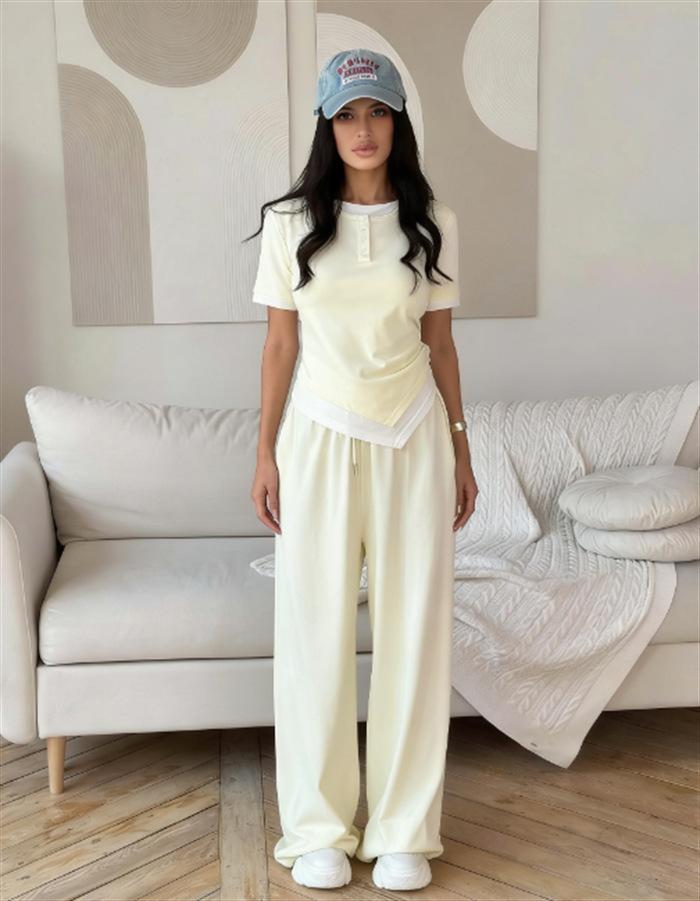Women s Solid Color Long Sleeve Fake Two-Piece T-Shirt & Pants Set Sexy Casual 2 Piece Outfit XL
Women s Solid Color Long Sleeve Fake Two-Piece T-Shirt & Pants Set Sexy Casual 2 Piece Outfit XL