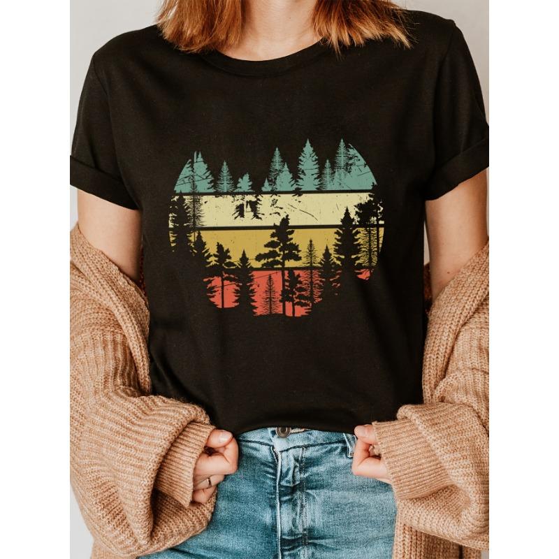 European sizes Outdoor Natural Vintage Forest Fashion Letter Print T-shirt, Short Sleeve Crew Neck Casual Top for Summer & Spring, Women s Clothing 4XL
European sizes Outdoor Natural Vintage Forest Fashion Letter Print T-shirt, Short Sleeve Crew Neck Casual Top for Summer & Spring, Women s Clothing 4XL