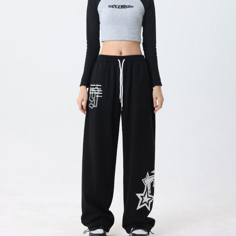 Женские спортивные штаны с принтом в виде букв и звезд, уличные широкие брюки, модные длинные брюки на весну и лето XS чёрный
Женские спортивные штаны с принтом в виде букв и звезд, уличные широкие брюки, модные длинные брюки на весну и лето XS чёрный