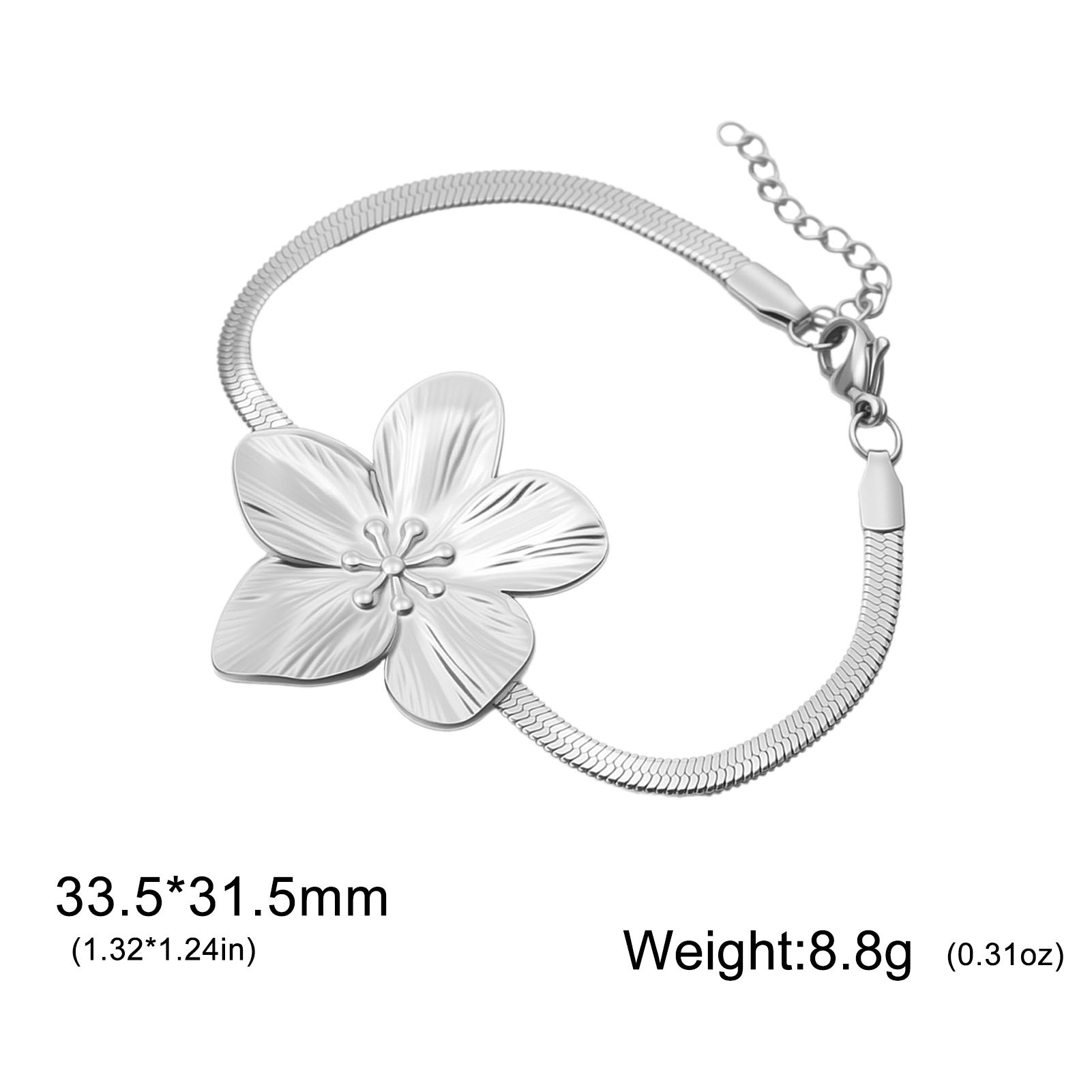 Teamer Big Flower Vintage Stainless Steel Bracelet Snake Chain Bracelet Women Floral Fashion Jewelry Gift Wholesale 2026 New 17-22cm
Teamer Big Flower Vintage Stainless Steel Bracelet Snake Chain Bracelet Women Floral Fashion Jewelry Gift Wholesale 2026 New 17-22cm