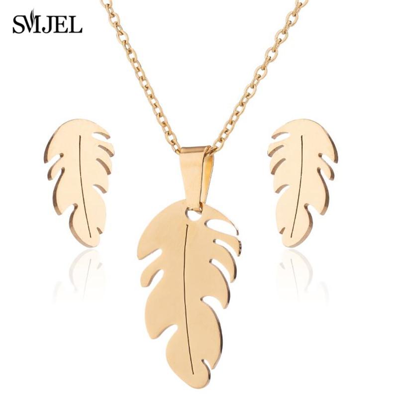 Stainless Steel Feather Necklaces Classic Fashion Bohemian Plant Leaves Earrings Necklaces For Women Jewelry Set Wedding Gifts
Stainless Steel Feather Necklaces Classic Fashion Bohemian Plant Leaves Earrings Necklaces For Women Jewelry Set Wedding Gifts