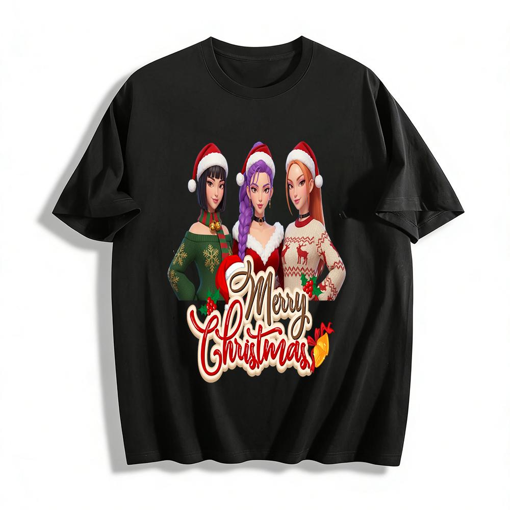 Merry Christmas Print Sweatshirt Casual Loose Top with Three Christmas Girls Festive Pattern Pure cotton T-shirt XXS
Merry Christmas Print Sweatshirt Casual Loose Top with Three Christmas Girls Festive Pattern Pure cotton T-shirt XXS