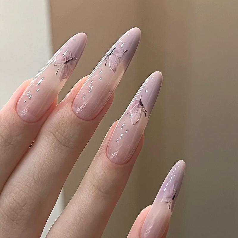 Luxurious Purple Butterfly French Nail Art Stickers - Trendy, Reusable False Nails Handmade Nails XS Size (10 pieces/bag)
Luxurious Purple Butterfly French Nail Art Stickers - Trendy, Reusable False Nails Handmade Nails XS Size (10 pieces/bag)