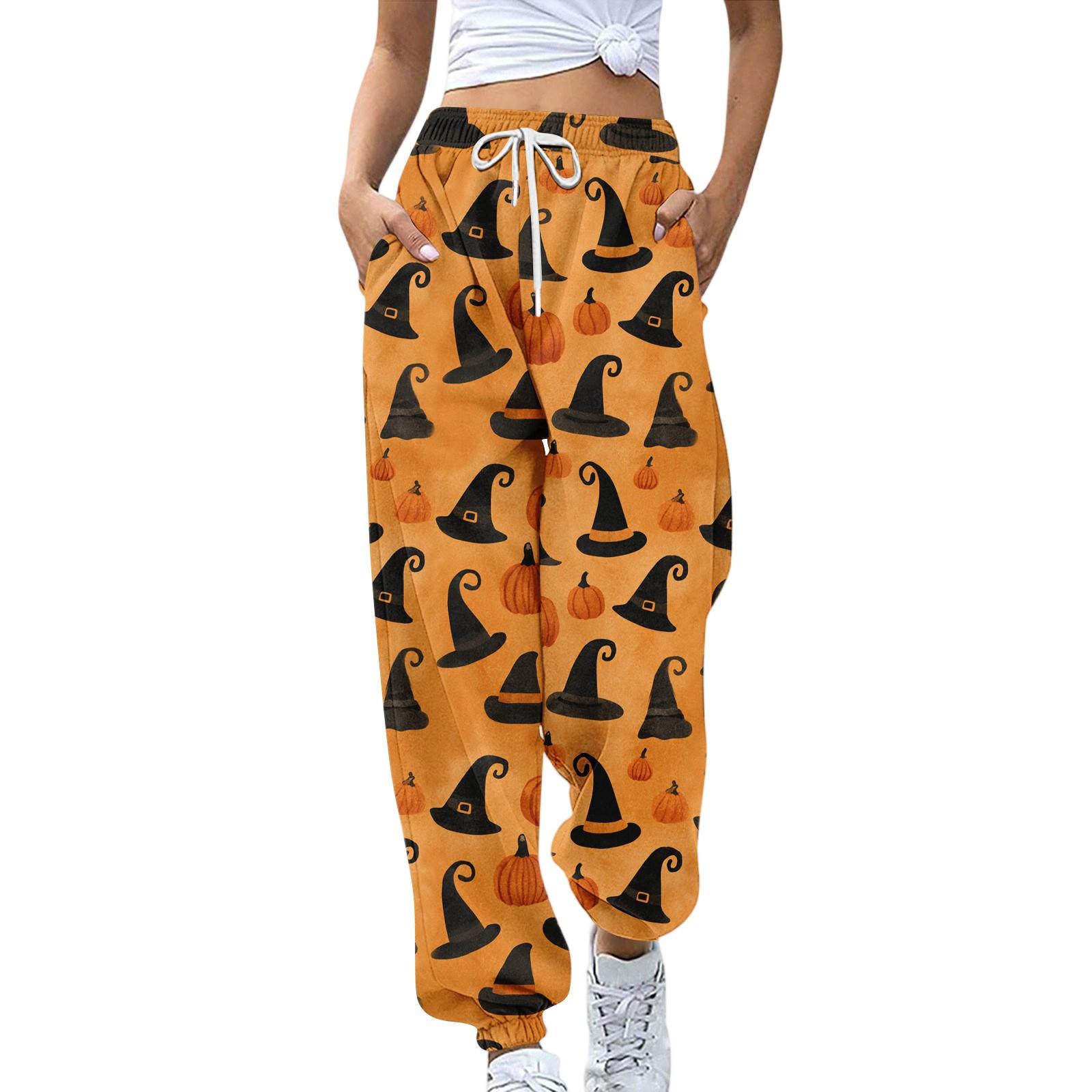 Sweatpants for Women Elastic Waist Drawstring Casual Pants Halloween Printing Pants with Pockets XL жовтий
Sweatpants for Women Elastic Waist Drawstring Casual Pants Halloween Printing Pants with Pockets XL жовтий