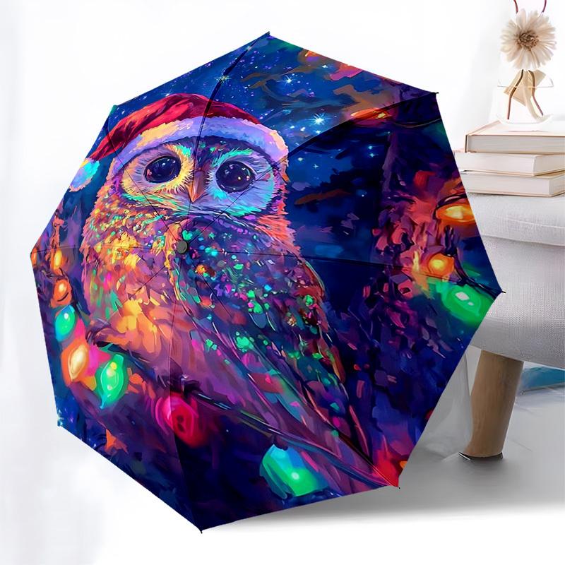 1pc Christmas Owl with Santa Hat, Automatic Opening Folding Umbrella, 3-Fold Design, 8-Bone Iron Frame, Outdoor Umbrella, Festive Gift for Fans, Trave
1pc Christmas Owl with Santa Hat, Automatic Opening Folding Umbrella, 3-Fold Design, 8-Bone Iron Frame, Outdoor Umbrella, Festive Gift for Fans, Trave