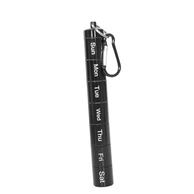 Small Portable Pill Case Keychain Waterproof Metal Pill Holder Tube With 7 Compartments For Emergency Mini Pill Organizer чорний
Small Portable Pill Case Keychain Waterproof Metal Pill Holder Tube With 7 Compartments For Emergency Mini Pill Organizer чорний