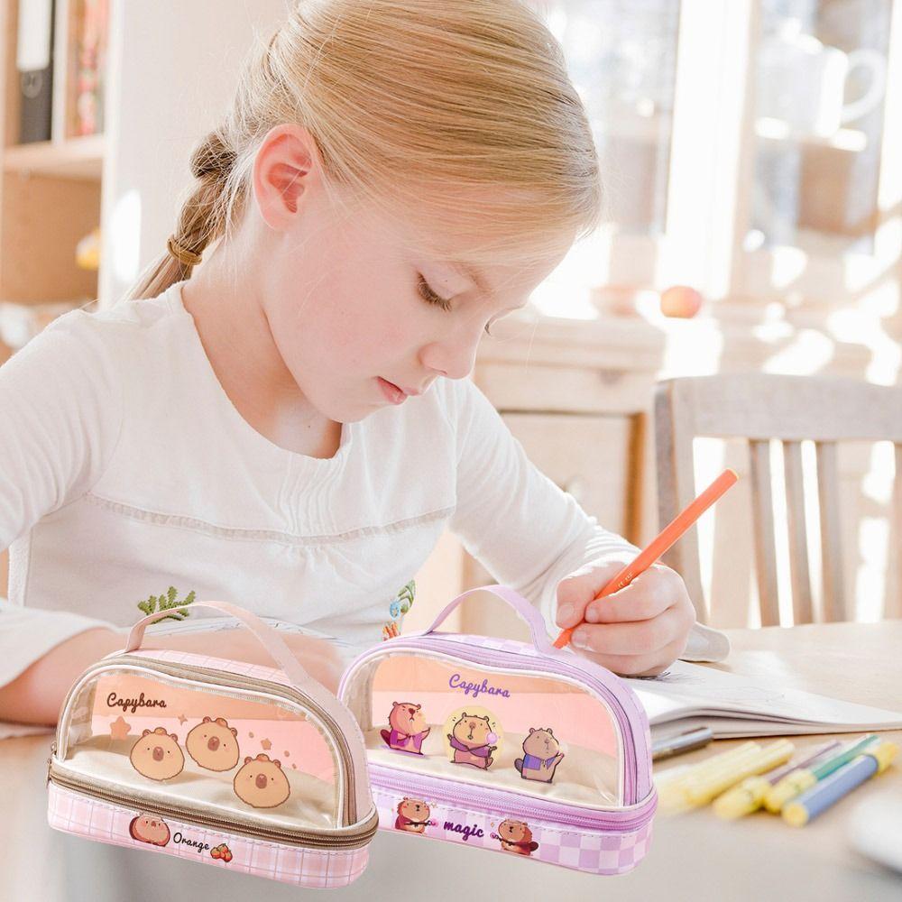 Transparent Stationery Storage Bag Large Capacity Pen Box New Capybara Pen Bag рожевий
Transparent Stationery Storage Bag Large Capacity Pen Box New Capybara Pen Bag рожевий