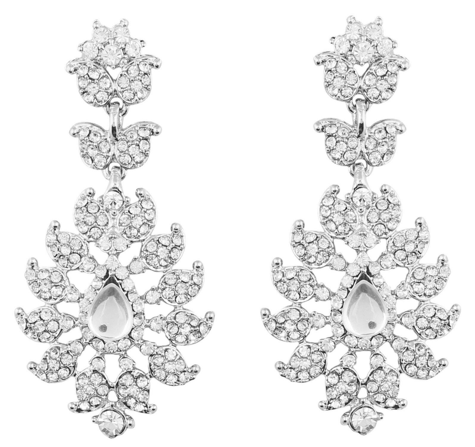 Touchstone Indian Bollywood Handmade Cute Paisley Style Rhinestone Fascinating Designer Jewelry Chandelier Earrings White or Silver or Gold Tone for
Touchstone Indian Bollywood Handmade Cute Paisley Style Rhinestone Fascinating Designer Jewelry Chandelier Earrings White or Silver or Gold Tone for