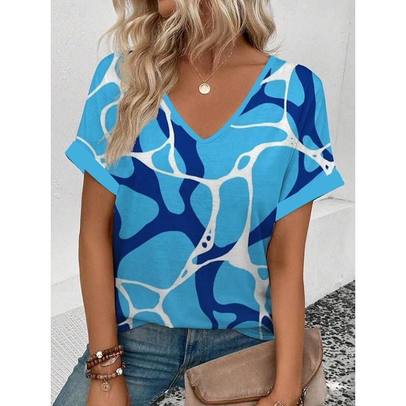 Women s Vintage Geometric Graphic V Neck T Shirt, Short Sleeve Regular Tops, Daily Weekend Wear Sky Blue Green in Spring Summer S
Women s Vintage Geometric Graphic V Neck T Shirt, Short Sleeve Regular Tops, Daily Weekend Wear Sky Blue Green in Spring Summer S