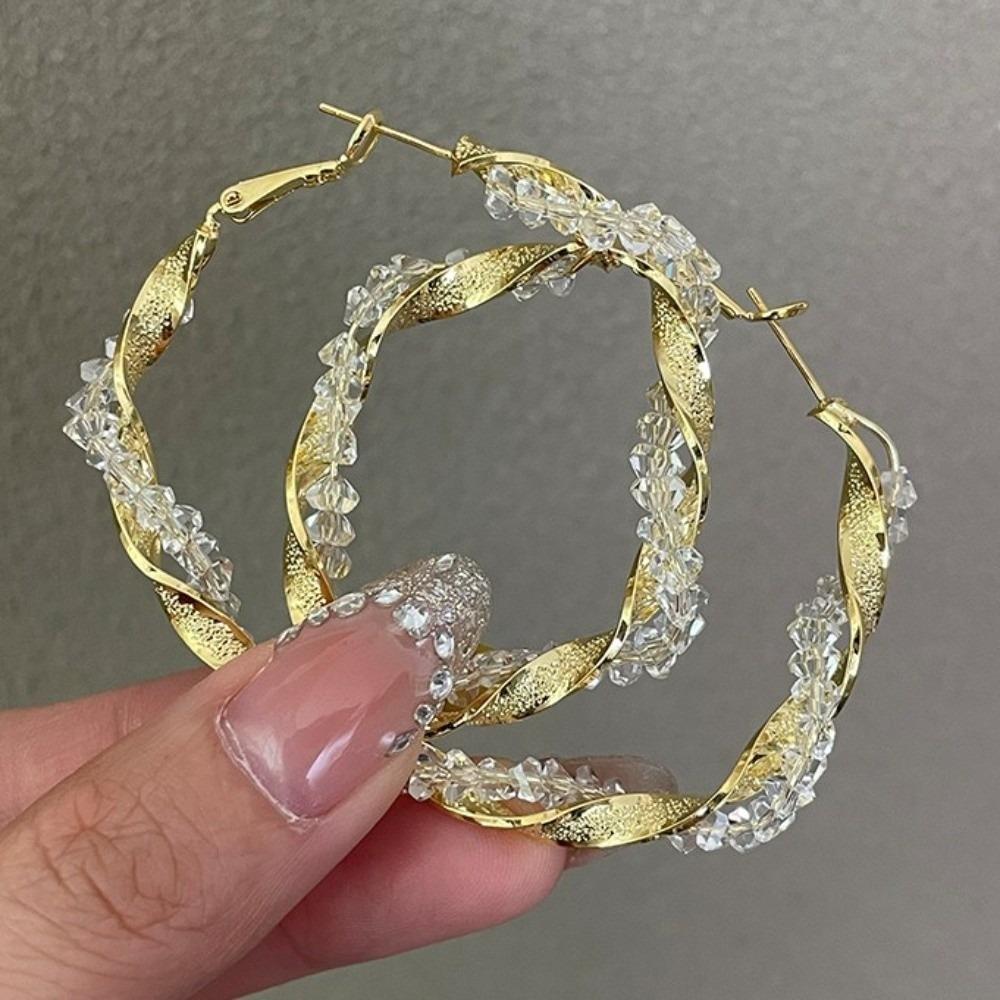 Exquisite Crystal Wrapped Ear Studs High-end Luxury Shiny Ear Jewelry Large Hoop Earrings Wedding золотий
Exquisite Crystal Wrapped Ear Studs High-end Luxury Shiny Ear Jewelry Large Hoop Earrings Wedding золотий