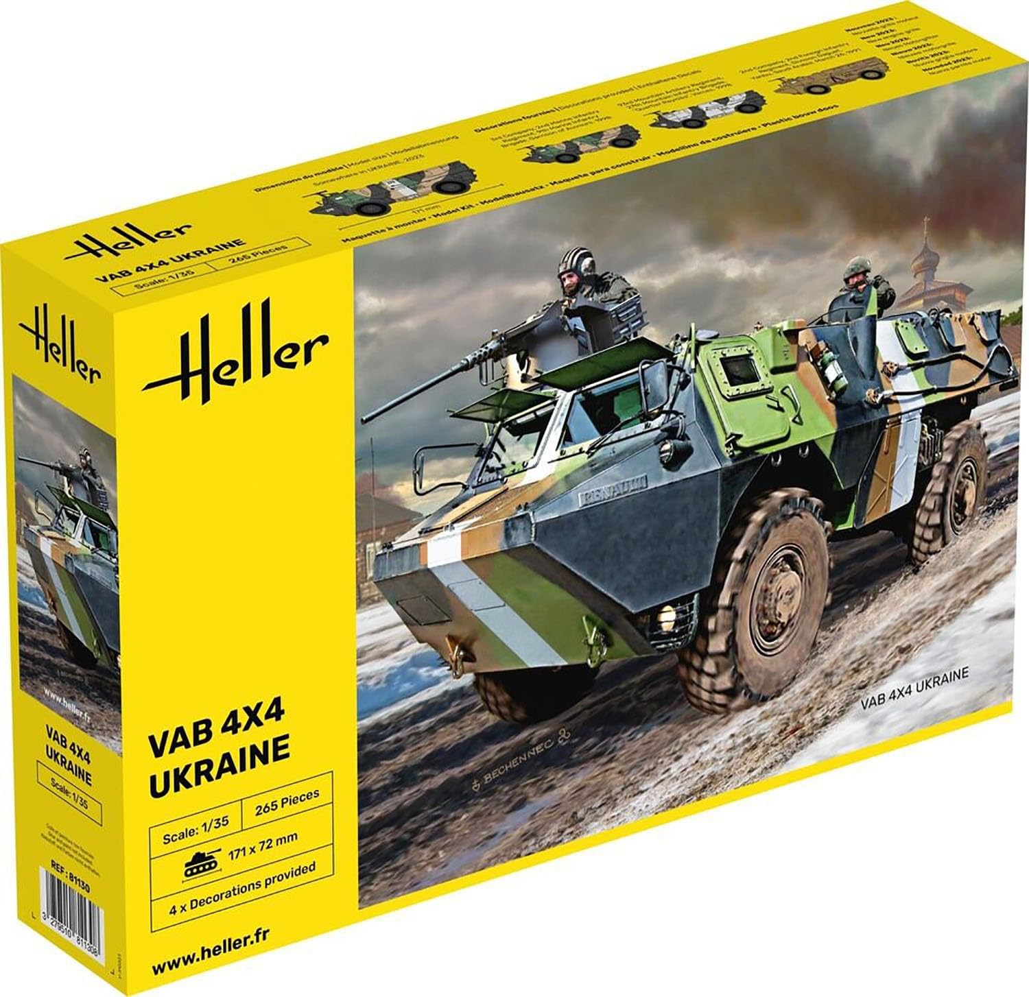 Plats Elair украинская армия VAB бронетранспортер пластиковая модель HE81130 1/35 4×4
Plats Elair украинская армия VAB бронетранспортер пластиковая модель HE81130 1/35 4×4