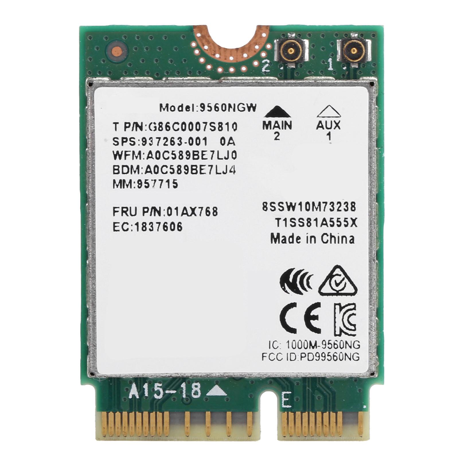 Бездротова мережева карта Bluetooth 5.0 802.11ac Wi-Fi адаптер M.2 з антеною 9560NGW 1730 Мбіт/с(З єднувальний дріт антени
Бездротова мережева карта Bluetooth 5.0 802.11ac Wi-Fi адаптер M.2 з антеною 9560NGW 1730 Мбіт/с(З єднувальний дріт антени
